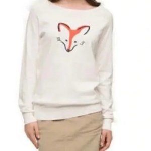 G.H. Bass Cream Orange Cute Fox Sweater